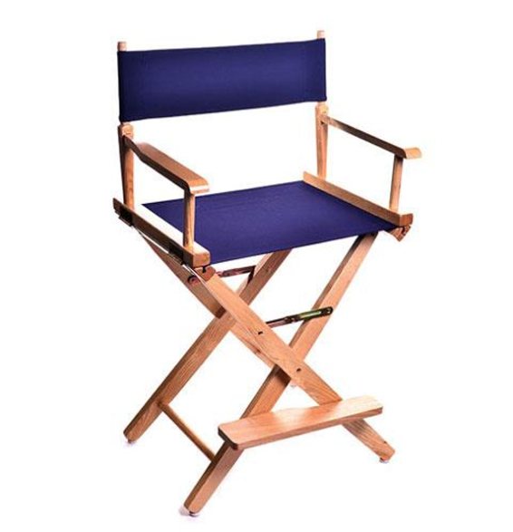 Wooden director chair with navy canvas
